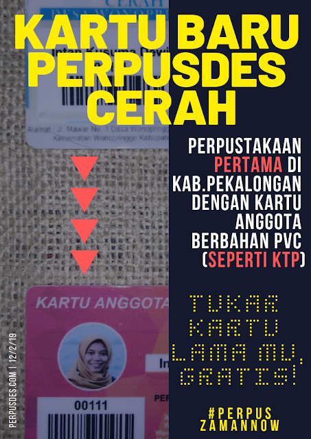 Kartu Anggota Perpustakaan Pertama Berbahan PVC (Seperti KTP) di Kabupaten Pekalongan