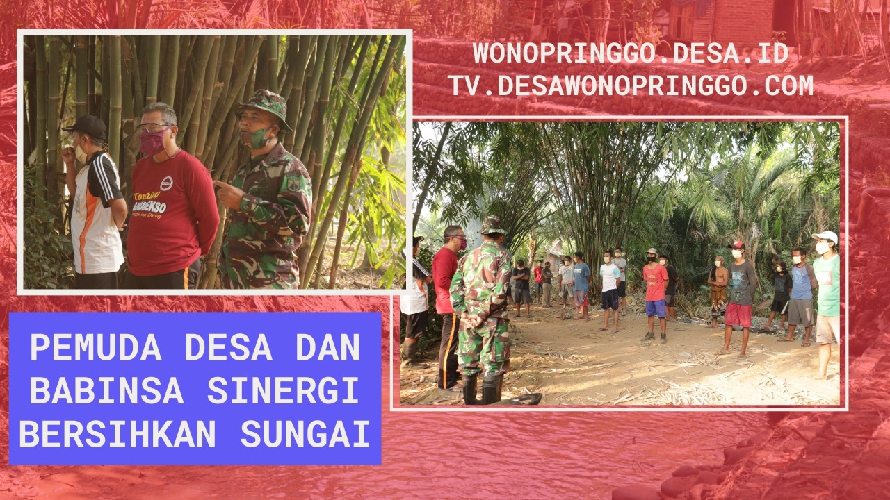Pemuda Desa dan Babinsa Sinergi Bersihkan Sungai