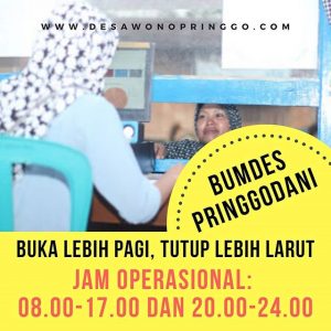 Jam Buka BUMDes Pringgodani Desa Wonopringgo