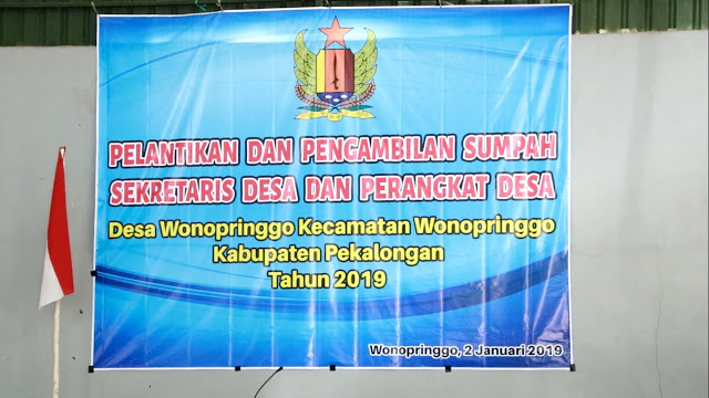 Pelantikan Sekretaris dan Perangkat Desa Wonopringgo