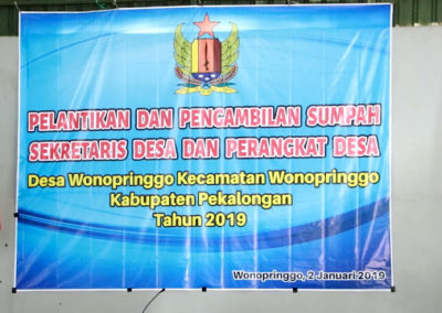 Pelantikan Sekretaris dan Perangkat Desa Wonopringgo